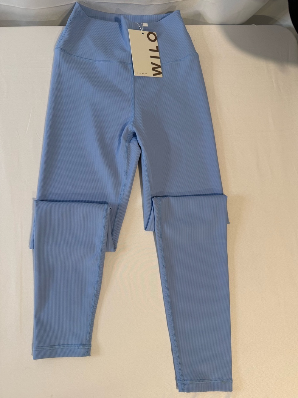 WILO The Label Ribbed High Rise Leggings XS Blue NWT